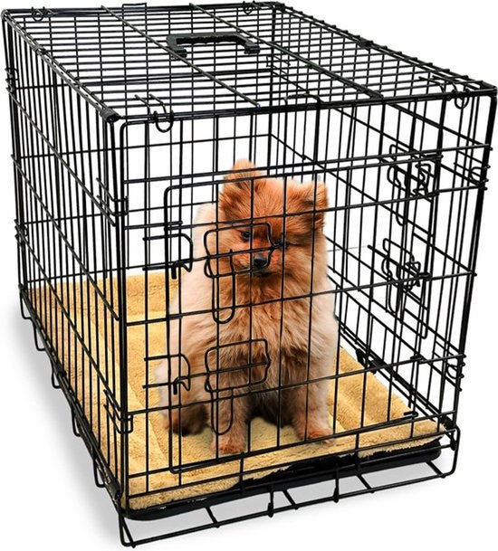 Gopets Dog Bench Foldable S - Banc - Pour chiens - Coussin pour chien inclus - 2 portes - 61 x 43 x 48 cm