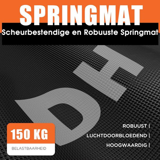 DH FitLife Fitness Trampoline d'intérieur pliable sans installation | Ø102 cm 40 Inch | Capacité de poids 150 KG | 4 positions de poignées réglables | Stable et silencieux pour enfants et adultes