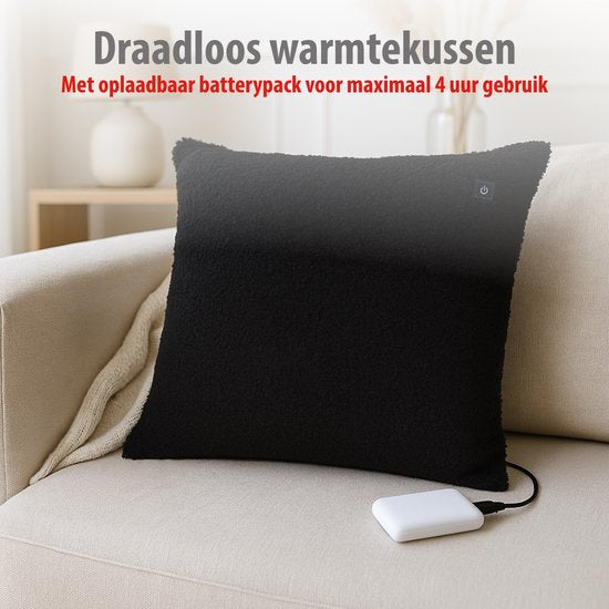 Coussin chauffant électrique Alpina – Coussin chauffant pour la nuque et les épaules – 3 niveaux de chaleur – Arrêt automatique – Housse lavable – 60 x 62 cm – 100 W