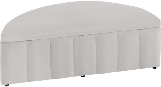 tectake® Canapé rembourré Moon - Pouf avec espace de rangement - Grand compartiment de rangement - Forme en demi-lune - Petit canapé - 108 x 48 x 38,5 cm - Capacité de charge : 150 kg - Velours taupe