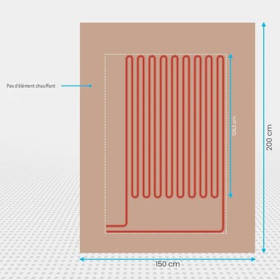 Couverture électrique Auronic - Couverture chauffante - 9 niveaux de chaleur - 2 personnes - 200x150 - Marron clair