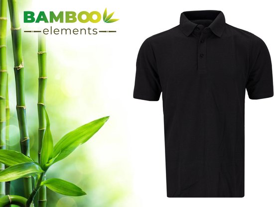 Bamboo Elements - Polo Hommes - Gris Anthracite M - Polo Hommes Manches Courtes - Tissu Pique - T Shirt Hommes - Bamboo