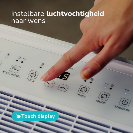 Déshumidificateur Bloomfold - 16L par jour - Fonction Lavage-Séchage incluse - Convient pour le salon, la chambre, le sous-sol et la salle de bain - Déshumidificateur - Blanc