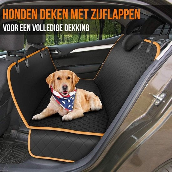 Couverture Strex pour chien Siège arrière de la voiture et coffre - 137 x 147 CM - Couverture protectrice - Tapis pour chien Siège arrière de la voiture - Laisse pour chien et sac de rangement inclus