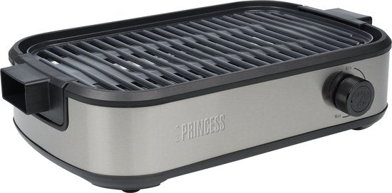 Princess Table Chef Purify - 103215 - Barbecue de table - 35 x 21 cm - Gril de table et barbecue avec système de filtration d'air - Aspiration intégrée - Jusqu'à 260 degrés - Sans PFAS - 1 800 W