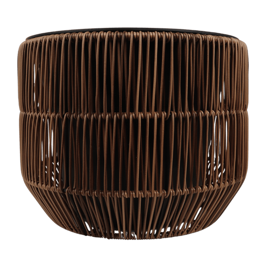 Pot décoratif Mica « Peta » - Rond - Marron foncé - 26 x 28 cm