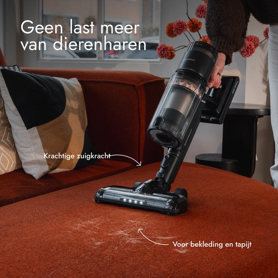 Aspirateur à main sans fil Bloomfold Swift – Aspirateur à main – Avec laser et détection des saletés – Puissant aspirateur sans fil de 350 W pour les poils d'animaux – Léger – Batterie d'une autonomie de 60 min