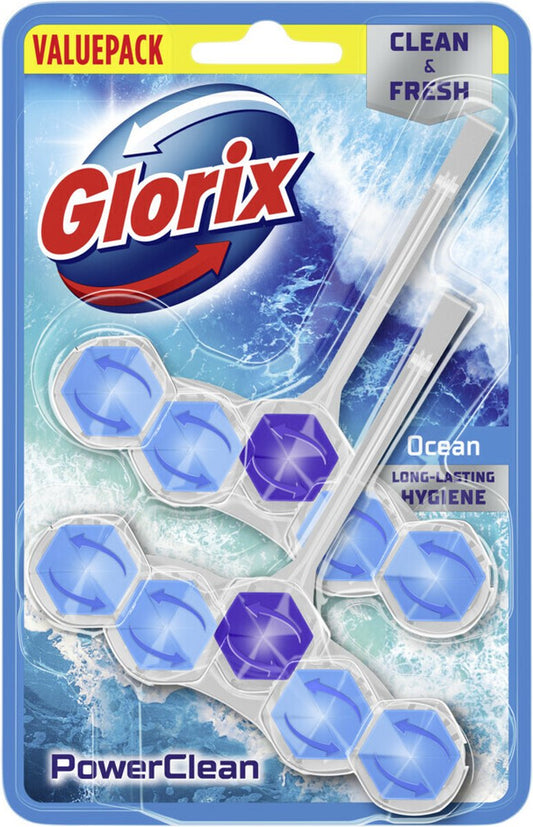 Glorix : pastilles pour WC Power Clean Ocean, lot de 2