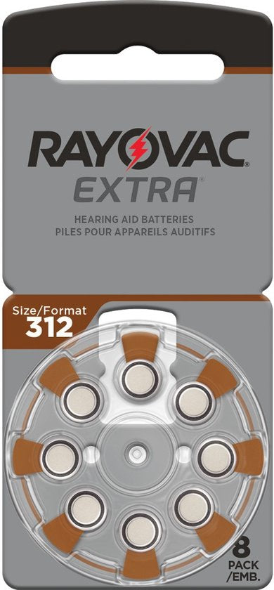 Rayovac 312 - PR41 Extra - paquet de 8