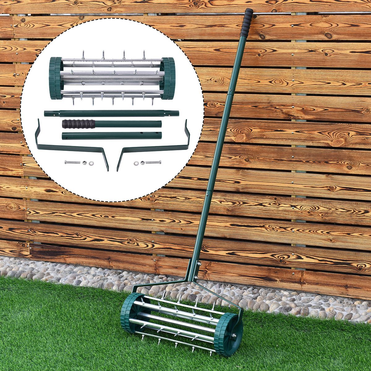 Coast Lawn Roller - Manuel - 45 x 21 x 126 cm - Vert