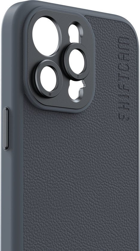 ShiftCam iPhone 15 Pro Max case - étui rigide pour lentilles LensUltra - cuir végétalien - anti-rayures - résistant à l'eau - résistant aux chocs - adapté à l'iPhone 15 Pro Max - anthracite