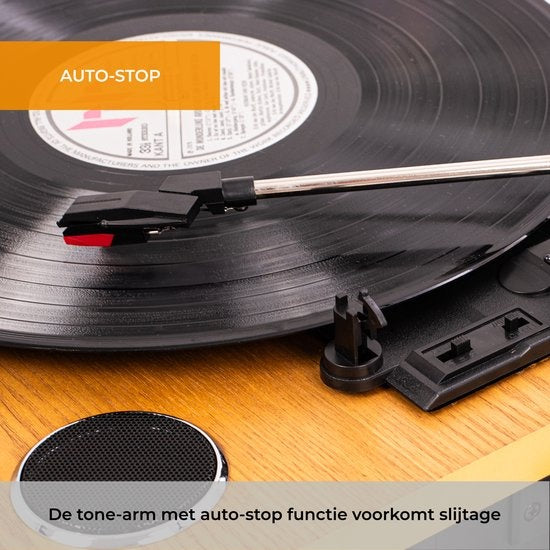 Denver Record Player Dual Bluetooth - Haut-parleurs intégrés - USB - Rétro - Bois - VPL230LW
