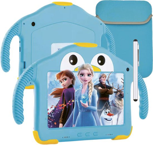 Vulpes Goods® Kids - Tablette pour enfants - Tablette Kids - Application de contrôle parental - 100% Kids Proof - 3500 mAh - Android 10 Go - Avec étui de protection intégré, protection de l'écran et protection des yeux - 32 Go - Avec stylet pour écran tac