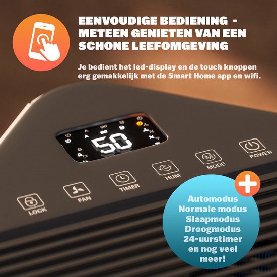 Déshumidificateur Monzana - Wifi App 20 à 30m² 20l/jour - Blanc