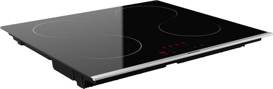 Wiggo WH-E614G(B) - Table de cuisson à induction encastrable - 60 cm - 4 zones de cuisson - Commande par curseur - Monophasé, sans fiche - Garantie 5 ans - Noir