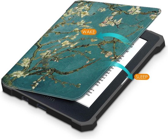Achaté Kobo Nia Cover - Avec fermeture magnétique et fonction veille automatique - Origami - Almond Blossom by Gogh - Limited Edition - High Quality
