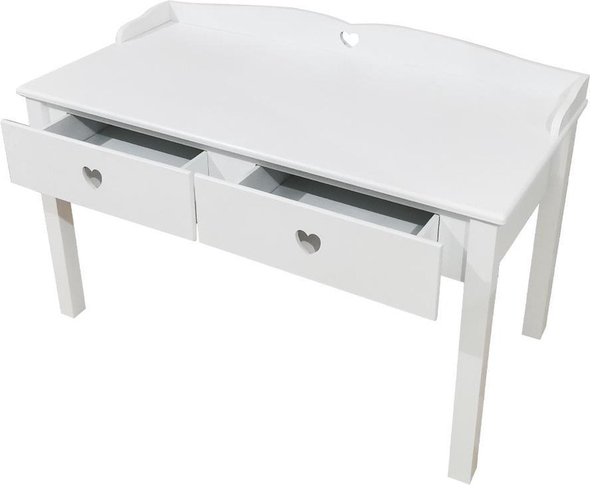 Bureau enfants - VDD - 2 tiroirs - Bureau de travail - 55 x 110 x 61 cm - Blanc