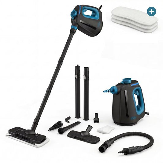 Nettoyeur vapeur 2-en-1 CleanKoala – Temps de chauffe de 15 secondes – 30 minutes d'autonomie – 12 accessoires et 3 lingettes supplémentaires inclus