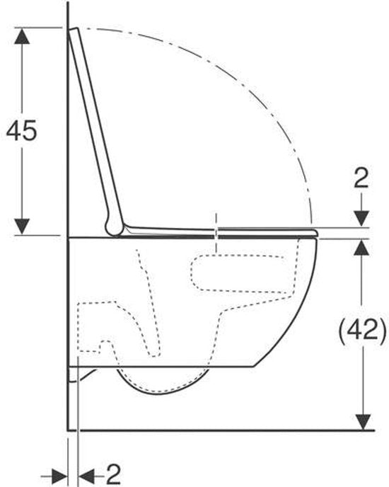 Ensemble de WC suspendu Geberit Acanto - chasse d'eau profonde « turboflush » 36 x 53 cm - siège de WC - fermeture en douceur - démontage rapide - blanc