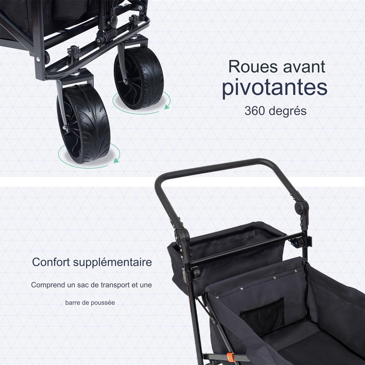 Chariot Pliable LifeGoods - 120x80cm - Noir