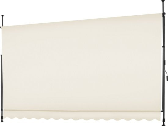tectake - store à pinces - parasol - store - réglable - store à pinces - parasol balcon - 350 x 180 cm - beige - store - 404966