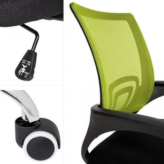 tectake - chaise de bureau bureau - design - noir/vert