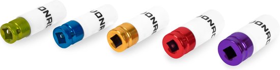 VONROC Jeu de douilles - Universel - ½ Inch - 5 pièces : 15, 17, 19, 21 et 22mm | Avec manchon de protection en téflon