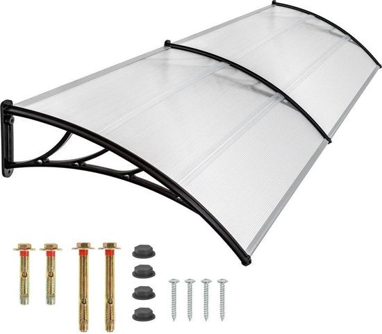 tectake® - auvent de porte - auvent de porte d'abri - polycarbonate - largeur 300 cm - 401267