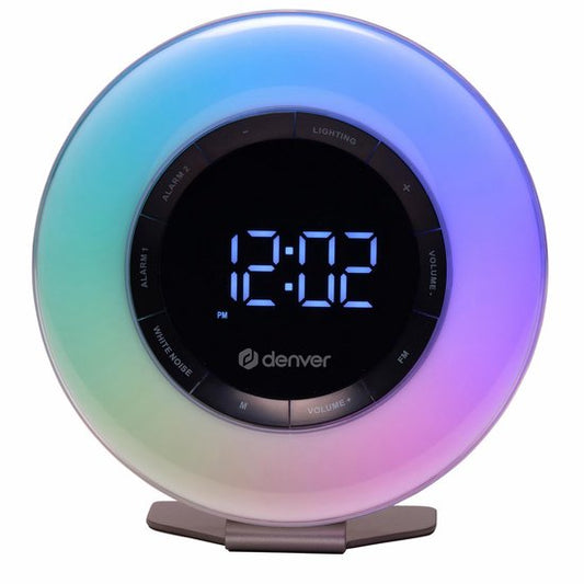 Denver Wake Up Light - Radio-réveil FM - Snooze - Réveil lumineux - Bruit blanc - CRL342