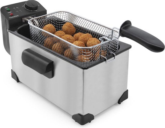 Tomado TDF3001S - Friteuse - Capacité 3 litres - 2200 watts - Friteuse zone froide - Acier inoxydable