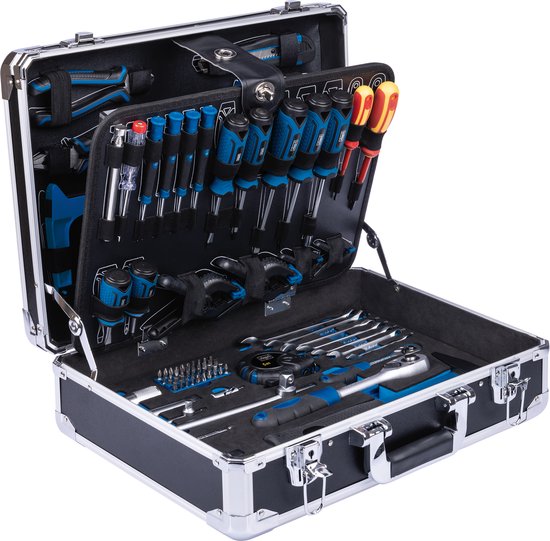 Coffre à outils Scheppach TB200 - 141 pièces - Coffre à outils complet - Jeu d'outils dans un coffre - acier au chrome-vanadium
