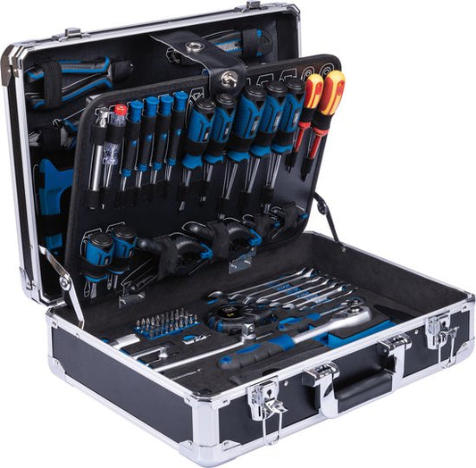 Coffre à outils Scheppach TB200 - 141 pièces - Coffre à outils complet - Jeu d'outils dans un coffre - acier au chrome-vanadium