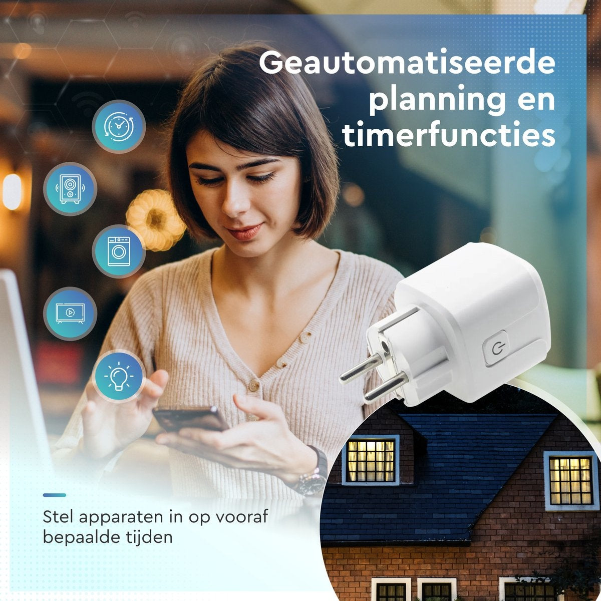 AyeWay Smart Plug avec compteur d'énergie - Smart Plug - Prise WiFi - Fonctionne avec Google Home & Alexa - iOS & Android - 1 pièce