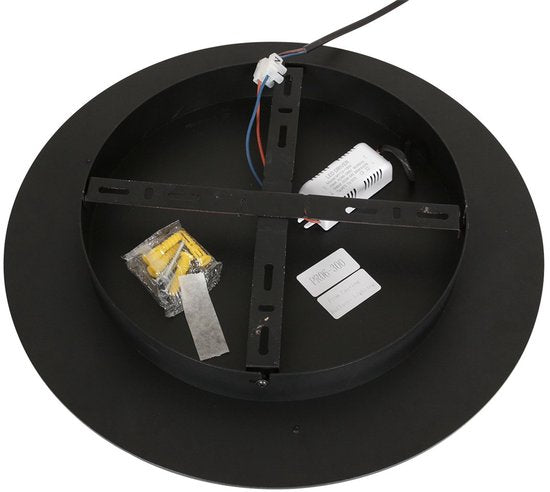 Plafonnier Ringlux 3655ZW, luminaire noir Ø 32 cm à lumière LED chaude, en métal et plastique, design tendance, marque Steinhauer
