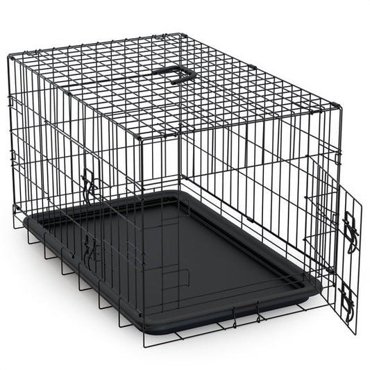Cage Pliable pour animaux Avalo, pour chien ou chat, taille L, 2 Portes, 92x57x64 cm, Noir