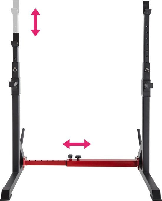 tectake® - squat rack - rack à squat - Apollo - noir / rouge - 404236