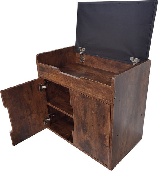 VDD Banc à chaussures - Armoire - Meuble de rangement - Rangement pour chaussures - Pliable avec coussin d'assise - Marron