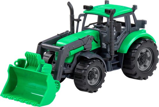 Autres marques : tracteur à friction Farmer + chargeuse, vert/noir