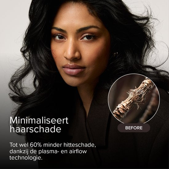 Brosse thermique MAE® - Brosse chauffante en céramique - Brosse sèche-cheveux - Technologie de flux d'air et plasma - Anti-frisottis - Brosse à boucles - Tous types de cheveux
