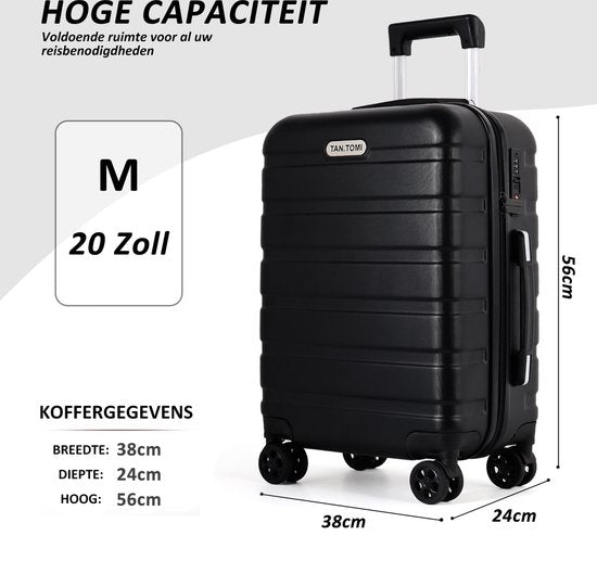 Valise cabine TAN.TOMI 41 L – Coque rigide en ABS – 4 roulettes – Serrure à combinaison