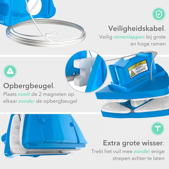 CLEANLY Lèche-vitre magnétique 4-24mm - Nettoyeur de vitre et essuie-vitre magnétique - Double vitrage