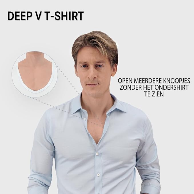 Maillot de corps anti-transpiration Fibershirts pour homme - Col en V profond - Rembourrages pour les bras PRO - Traitement argenté