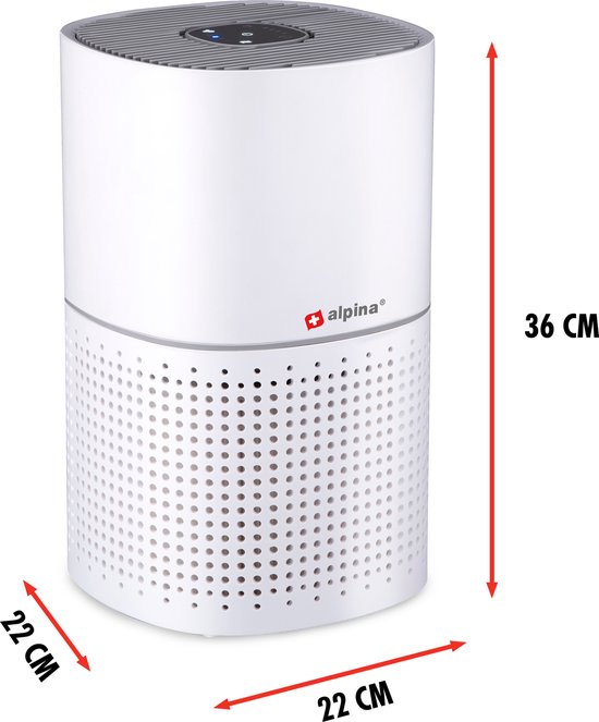 alpina Air Purifier with Ioniser - Purificateur d'air avec HEPA H11 - CADR : 240 m³/h - Pièces jusqu'à 28 m².