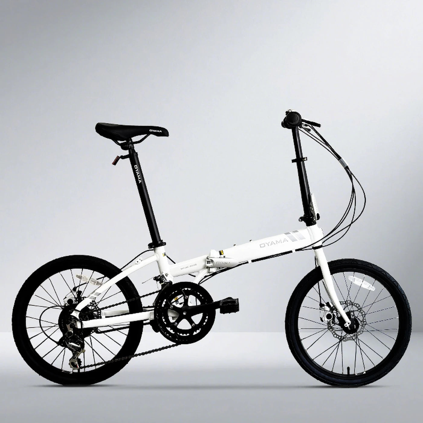 Vélo pliant OYAMA 500 20 pouces - Alliage d'aluminium - Blanc - Léger et compact