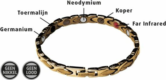 Bracelet magnétique Lucovitaal Yinmagnetic, couleur or