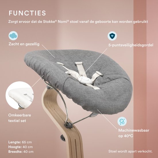 Ensemble Stokke Nomi pour nouveau-né, blanc, gris et sable