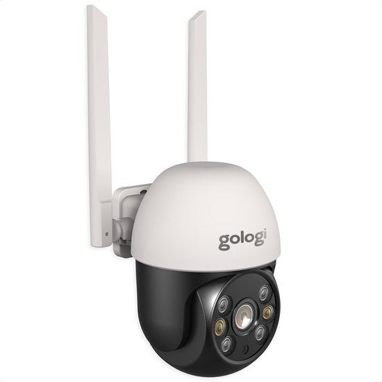 Caméra extérieure Gologi - Caméra extérieure avec vision nocturne - Caméra de sécurité - Caméra IP - Caméra de sécurité - Zoom numérique 4x - 3MP - Avec wifi et application