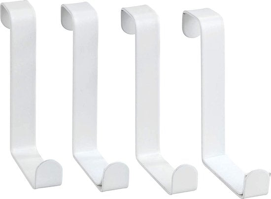 Crochets de porte Wenko pour portes à rebord et portes affleurantes - Blanc - 4 pièces