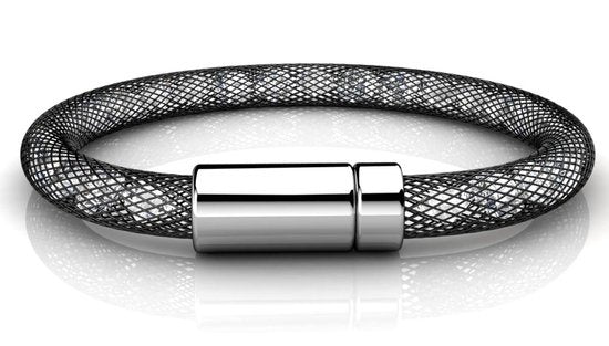 Yolora Ladies Mesh Bracelet - Kalpa Camaka Crystals - Bracelet femme noir - Bijoux - Boîte cadeau de luxe - Boîte cadeau - Boîte cadeau exclusive - Belle boîte cadeau - Cadeau de fête des mères