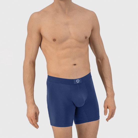 Boxer anti-transpiration Fibershirts - Bande anti-transpiration intégrée - MicroModal respirant - Anti-transpiration - Homme - Taille XXL - Bleu marine